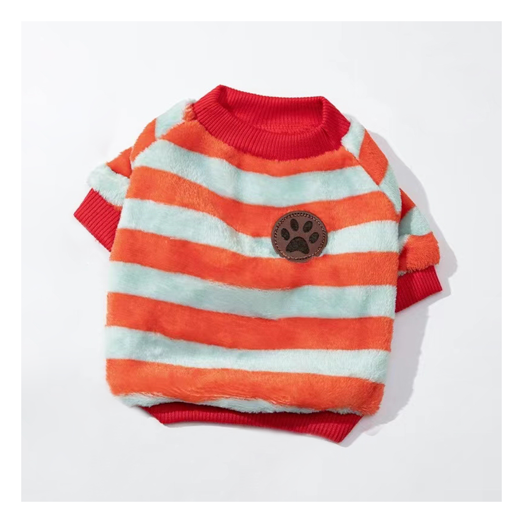 city-barker–Strip T-shirts Bicolor-Orange and Red
